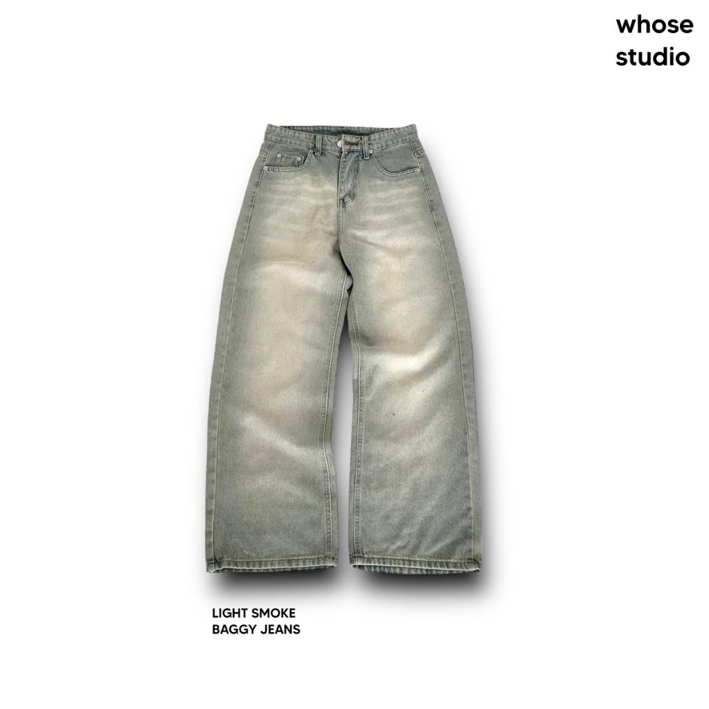 LIGHT SMOKE BAGGY JEANS - Quần jeans màu khói 1185