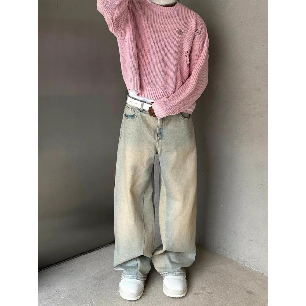 LIGHT SMOKE BAGGY JEANS - Quần jeans màu khói 1185