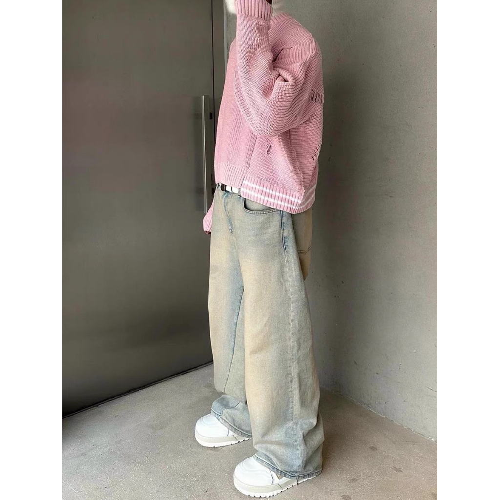 LIGHT SMOKE BAGGY JEANS - Quần jeans màu khói 1185