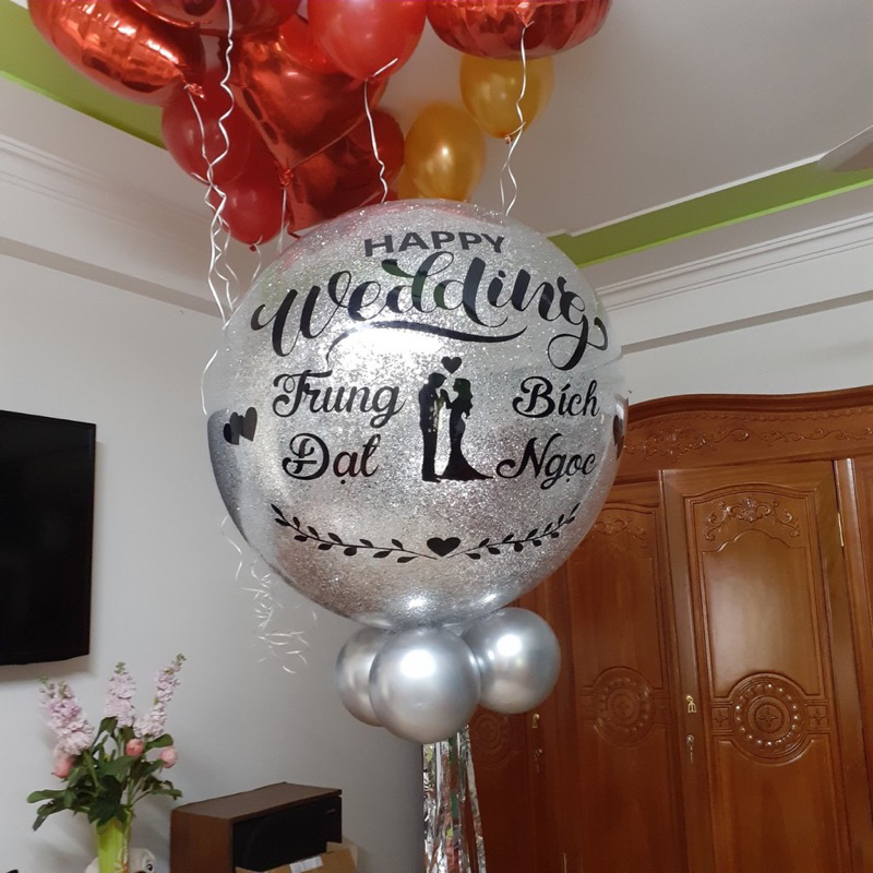 Sét bóng trang trí phòng cưới , phòng tân hôn kèm chữ Love