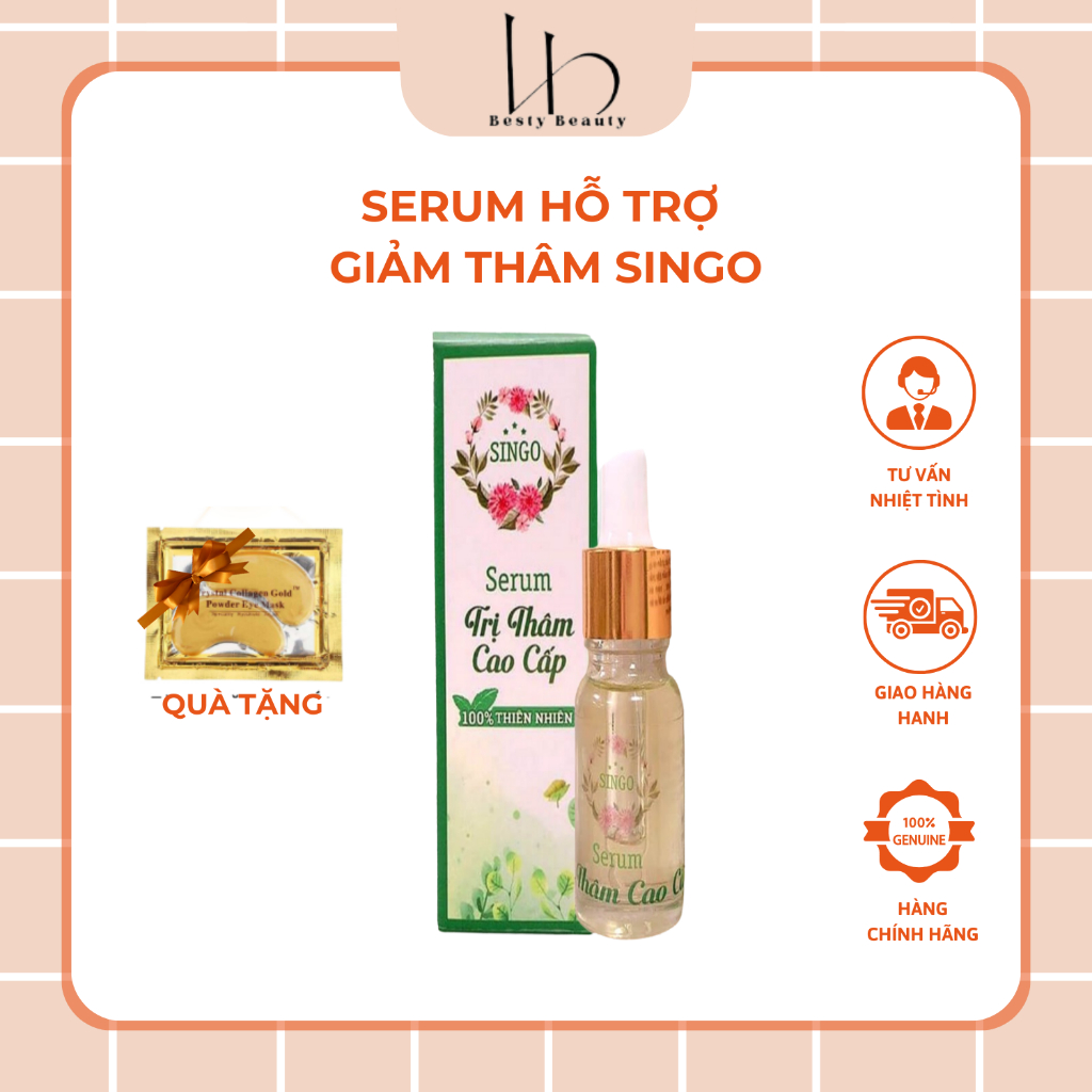 Serum Hỗ Trợ Giảm Thâm SINGO Làm Mờ Vết Thâm Nám, Thâm Môi, Phục Hồi Tái Tạo Da Mịn Màng, Trắng Sáng 10ml -Besty Beauty