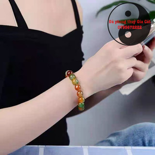 Vòng tay đá mã nao đẹp nhiều màu liền mịn vòng đa sắc mã nao đá phong thuỷ