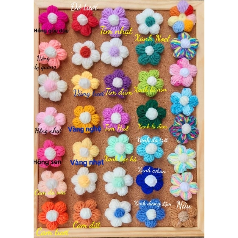 Bó hoa len mini+ được chọn màu+hàng sẵn có hộp