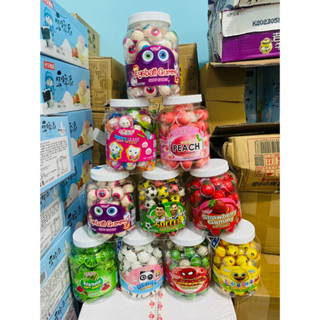 Hộp 60 viên kẹo có nhân hình con mắt/ dưa hấu/ dâu tây/ con vịt/ đào tiên/ Gấu trúc/ Mèo Hello Kitty