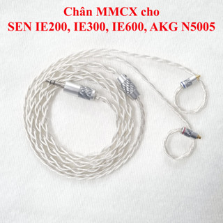 Dây OCC mạ bạc lõi 1.35mm, Chân MMCX cho tai nghe AKG N5005, SEN IE200, IE300, IE600, QDC, 2 Pin 0.78mm