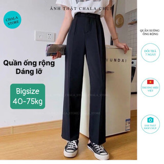 Quần Suông Nữ Lưng Cao Chala Khóa Trước,Quần Tây Ống Rộng Phong Cách Công Sở Đi Làm Học