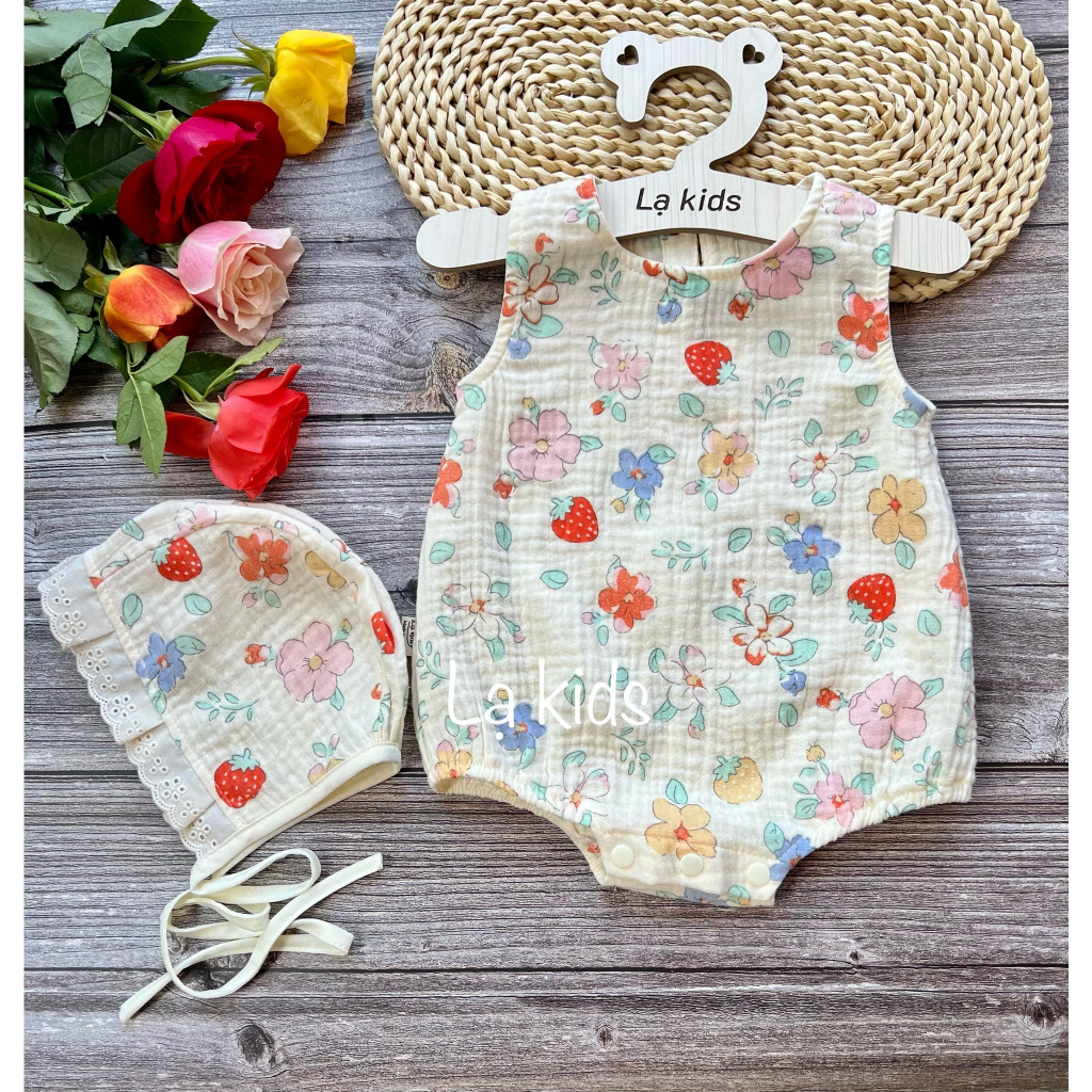 Body mùa hè xô muslin  , siêu mát cho bé