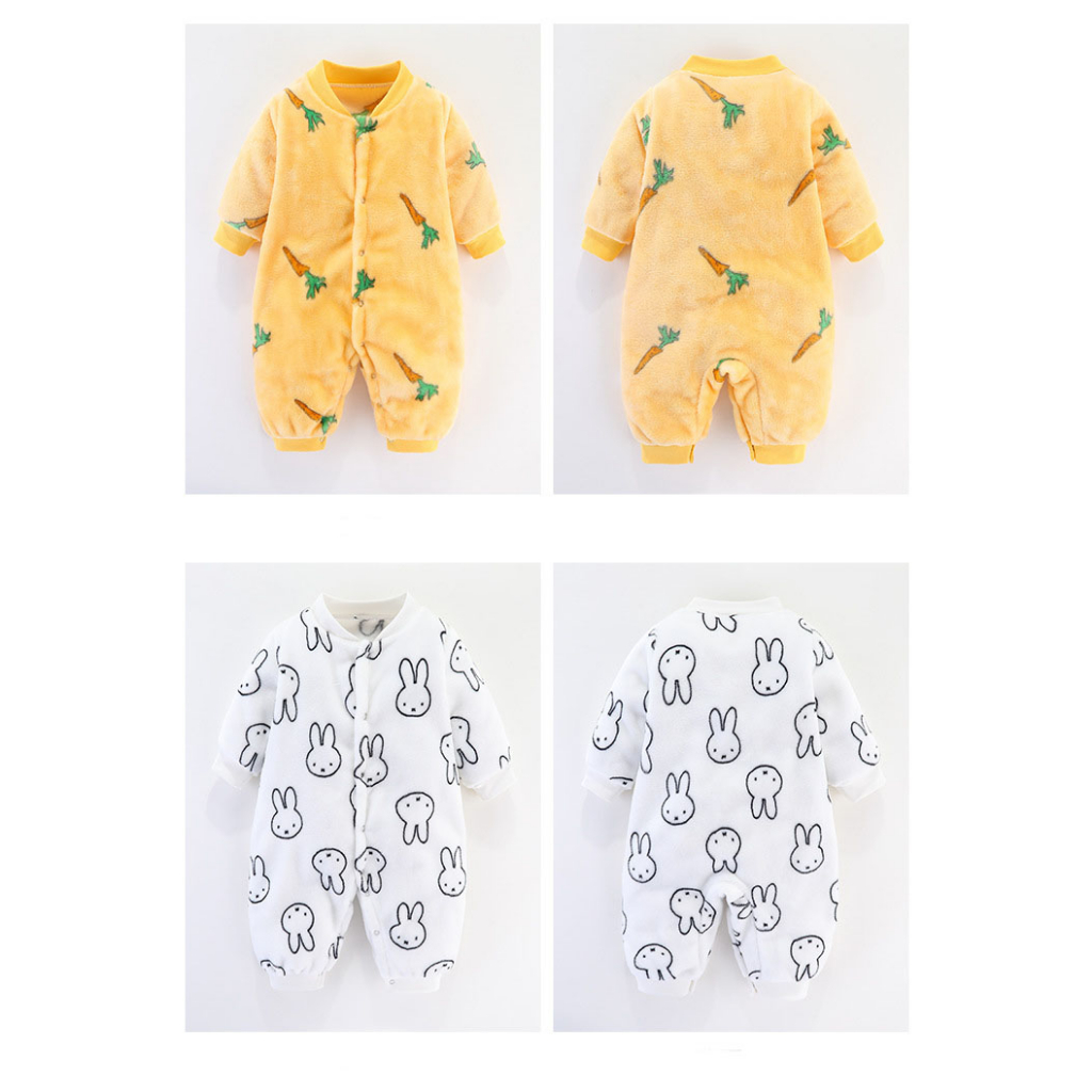 Bộ body dài tay, Body lông nhung bé gái bé trai sơ sinh hàng Quảng Châu Cao Cấp