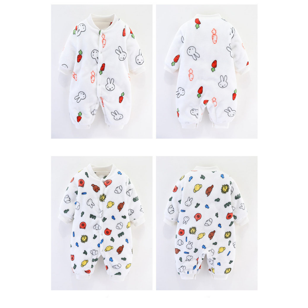 Bộ body dài tay, Body lông nhung bé gái bé trai sơ sinh hàng Quảng Châu Cao Cấp