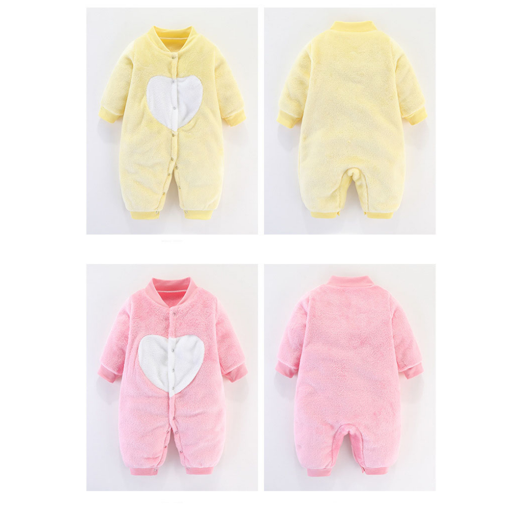 Bộ body dài tay, Body lông nhung bé gái bé trai sơ sinh hàng Quảng Châu Cao Cấp