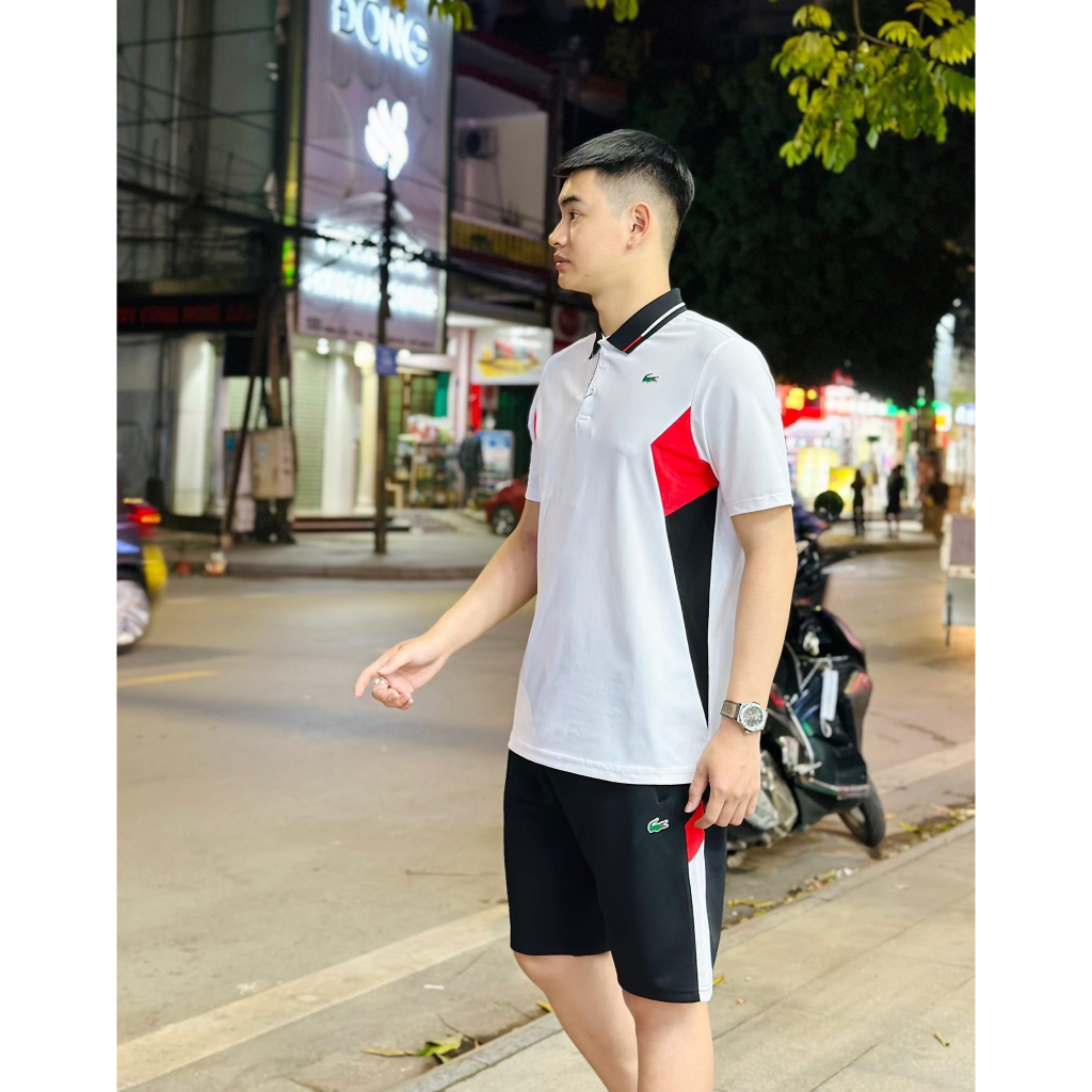 Bộ thể thao X Laaccosstee🐊🐊 Champion, Chất vải LACOSTE COTTON THỂ THAO lạnh cao cấp co giãn thoáng mát thấm hút mồ hôi