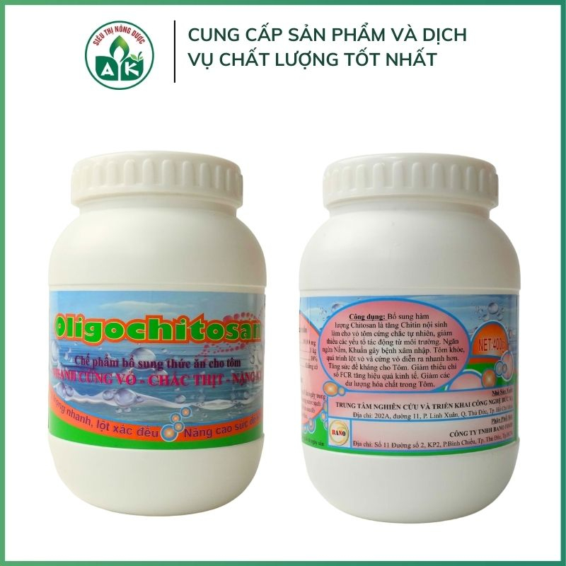 Kháng bệnh, tăng sinh cho mọi loại thủy sản Oligo Chitosan 10% 400g siêu công nghệ Nano hiệu quả nhanh chóng