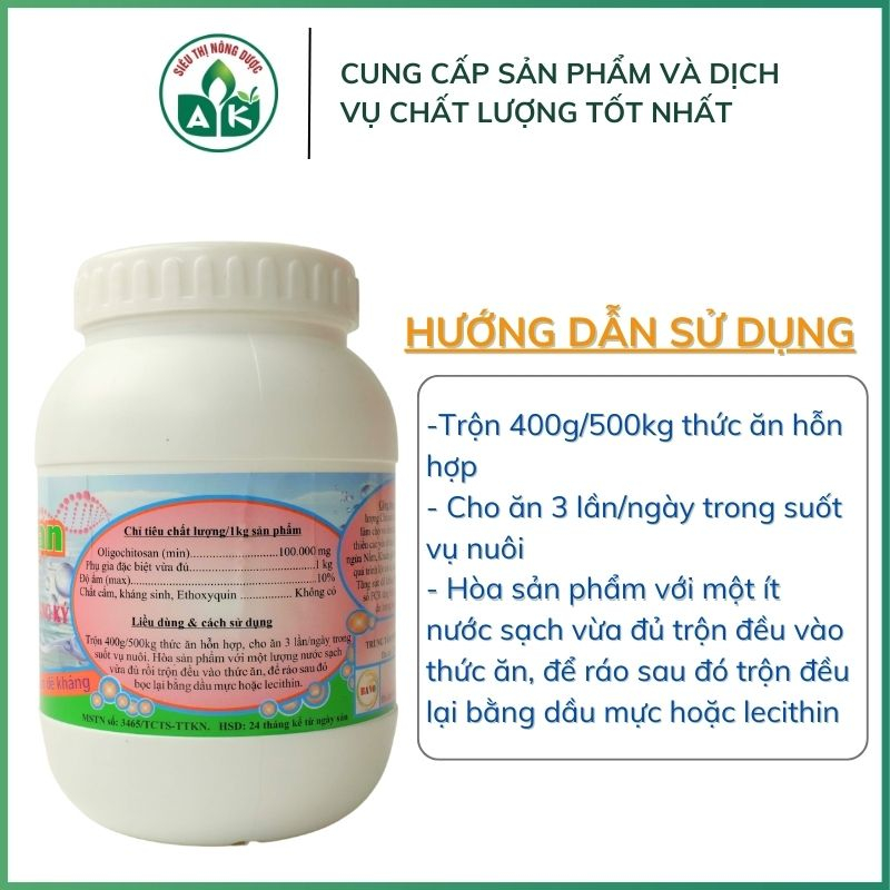 Kháng bệnh, tăng sinh cho mọi loại thủy sản Oligo Chitosan 10% 400g siêu công nghệ Nano hiệu quả nhanh chóng