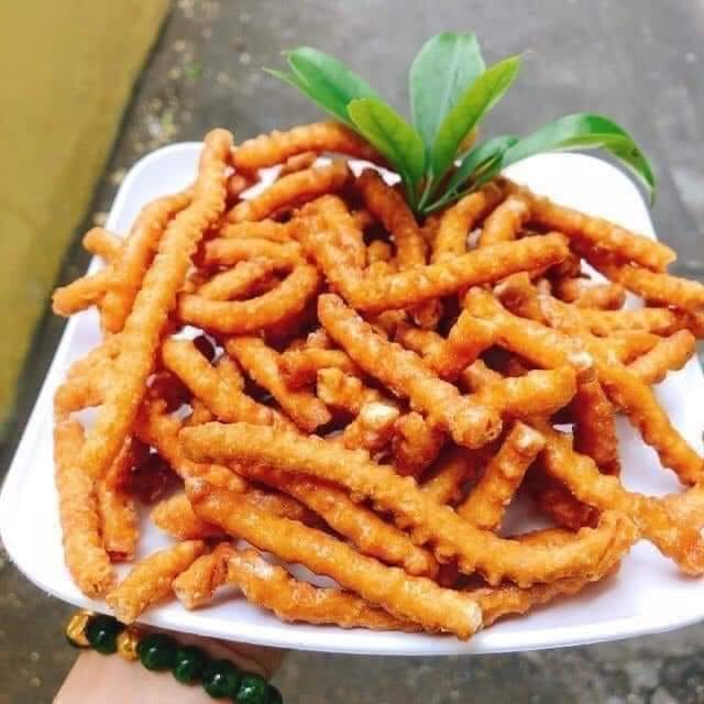 500g quẩy sâu bọc đường mùi gừng, quẩy cay cay đồ ăn vặt tuổi thơ