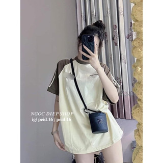 Áo thun nữ tay lỡ chất cotton khô 3158 in chữ AĐÁT phong cách Hàn Quốc THUUNISEX M118