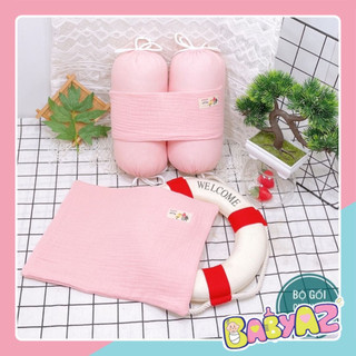 Gối chặn cho bé sơ sinh, chặn bông kèm gối xô Muslin 8 lớp chống giật mình hàng cao cấp loại 1