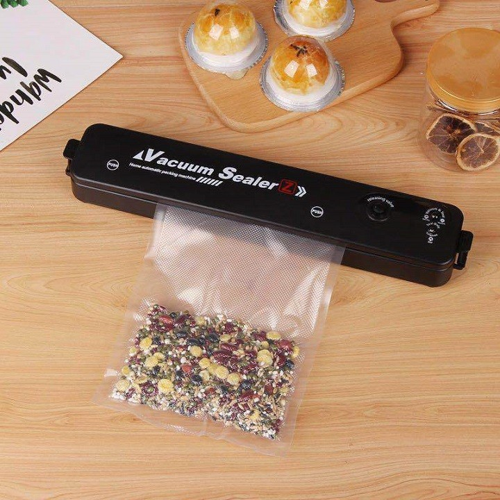Máy hút chân không thực phẩm kèm hàn miệng túi thực phẩm Vacuum Sealer tặng kèm 10 túi hút