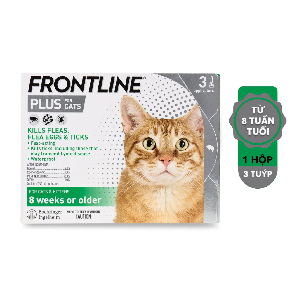 Tuýp nhỏ gáy Frontline Plus cho mèo ngăn ve, rận, bọ chét (trứng, ấu trùng, con trưởng thành) Petemo Pet Shop