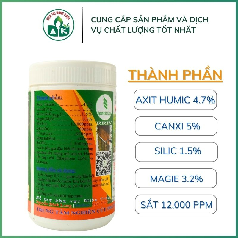 Chất kích mủ, tránh khô miệng Nutri - Latex 2,5% 500g chuyên dùng cho cây cao su  siêu an toàn Siêu Thị Nông Dược ATK