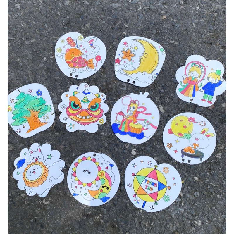 Combo 20 quạt tô màu HALLOWEEN, hoạt động trải nghiệm HALLOWEEN cho học sinh