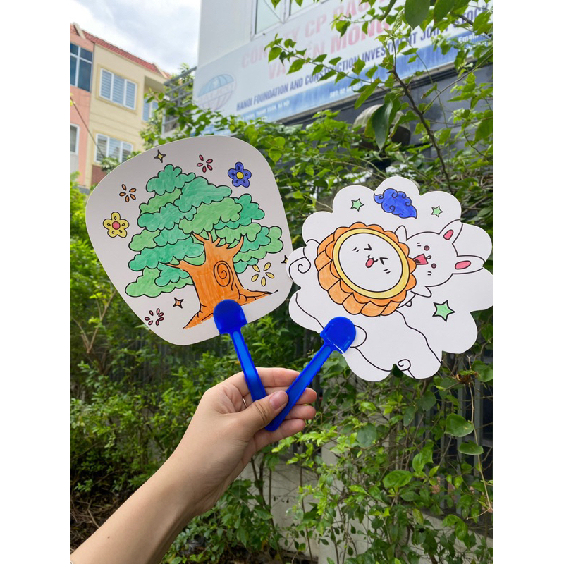 Combo 20 quạt tô màu HALLOWEEN, hoạt động trải nghiệm HALLOWEEN cho học sinh