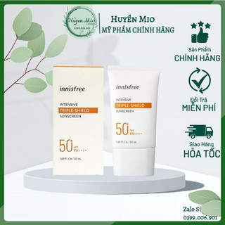 Kem chống nắng Innisfree Triple Shield mini + Fullsize - Mẫu mới( Auth - có bill ) - Huyenmio