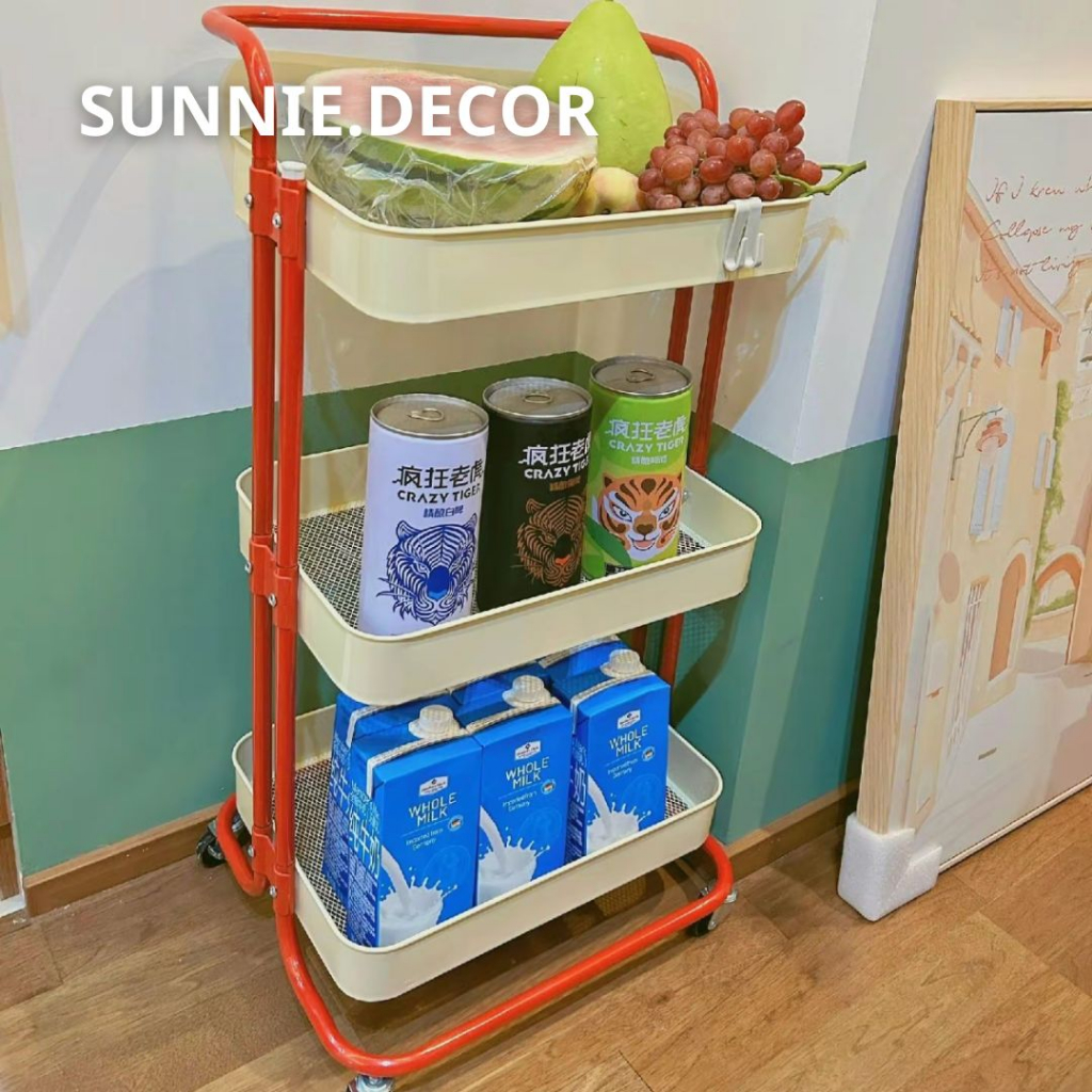 Kệ Xe Đẩy IKEA Đa Năng Spa 3 Tầng Có Bánh Xe Chất Lượng Cao Cấp 100% Thép Cacbon