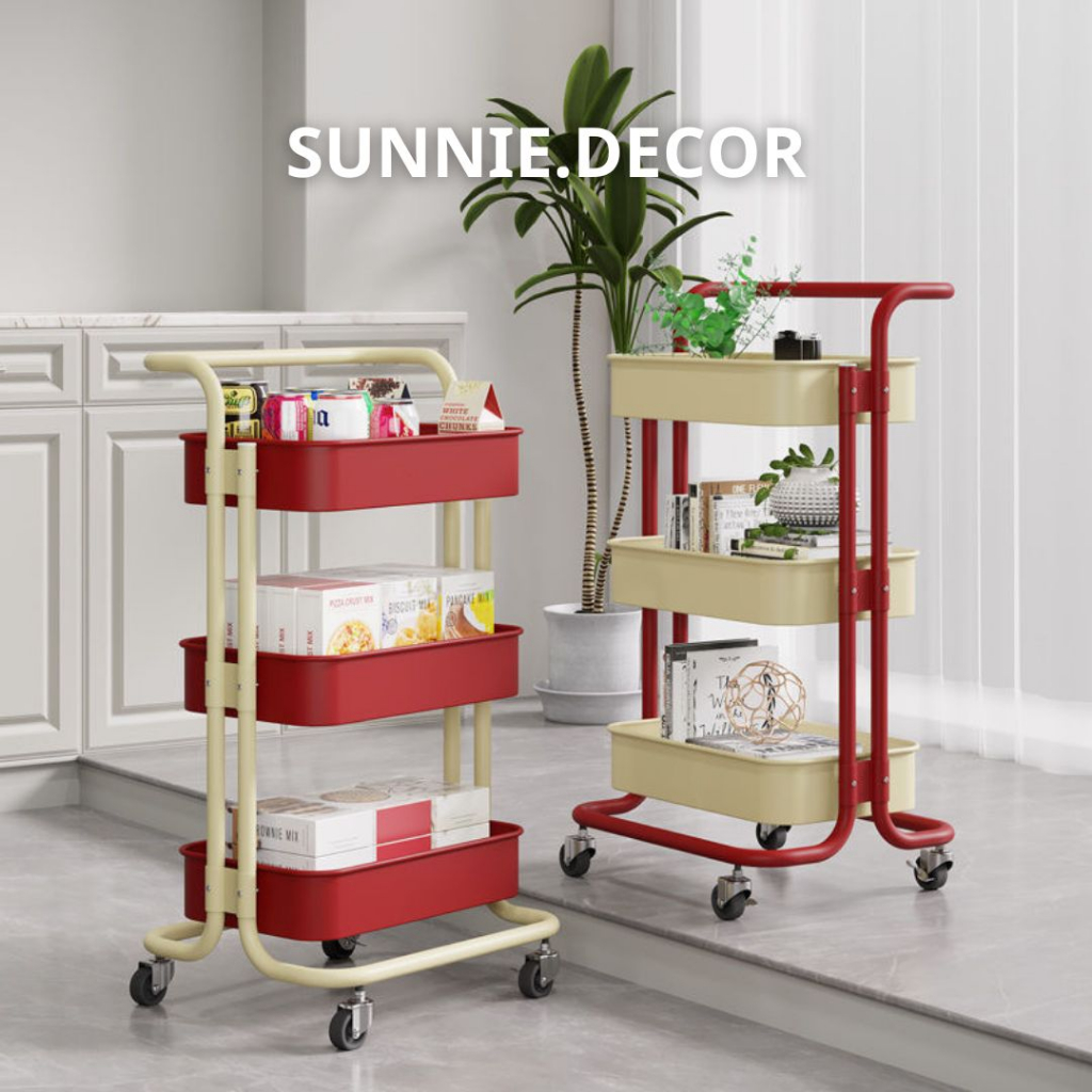 Kệ Xe Đẩy IKEA Đa Năng Spa 3 Tầng Có Bánh Xe Chất Lượng Cao Cấp 100% Thép Cacbon