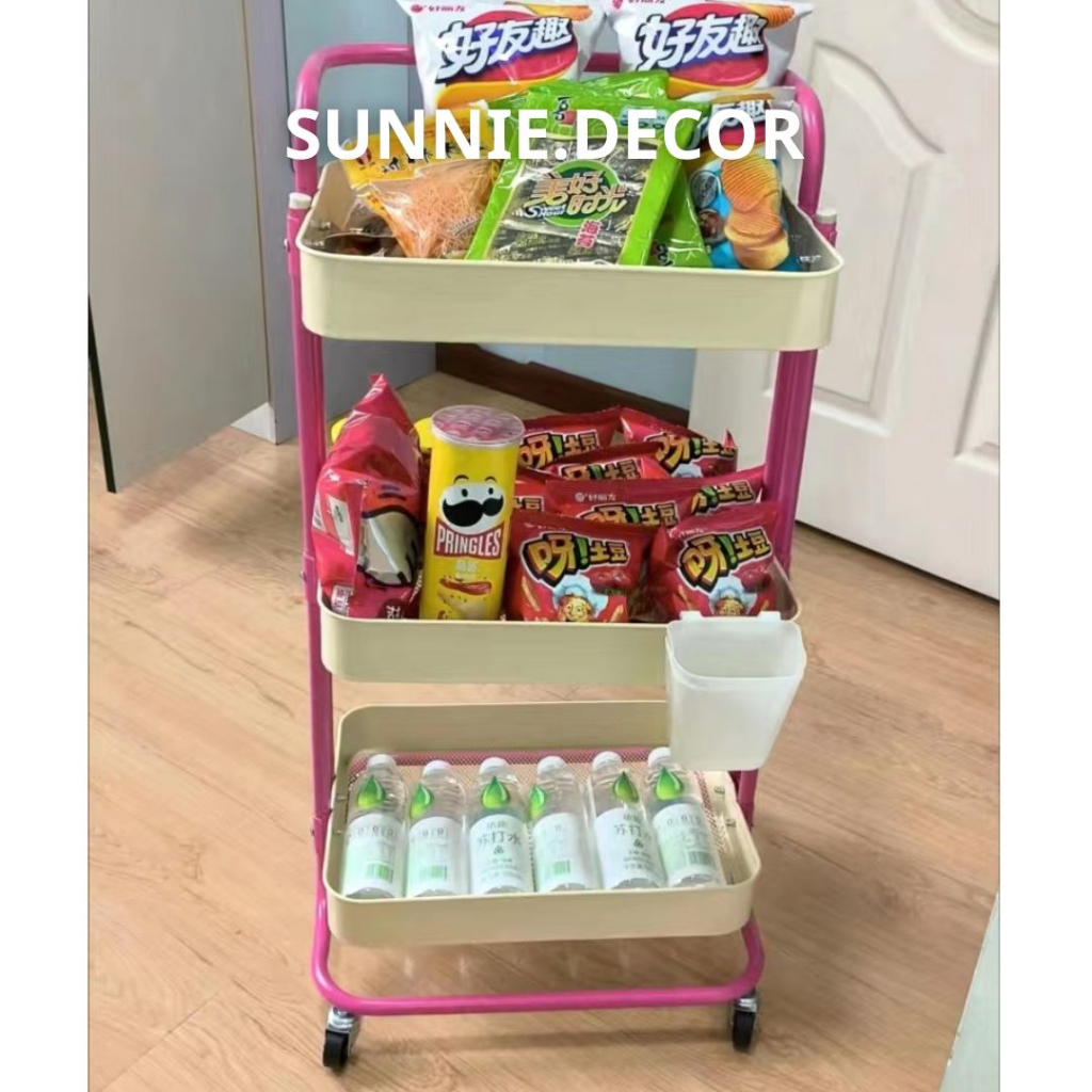 Kệ Xe Đẩy IKEA Đa Năng Spa 3 Tầng Có Bánh Xe Chất Lượng Cao Cấp 100% Thép Cacbon