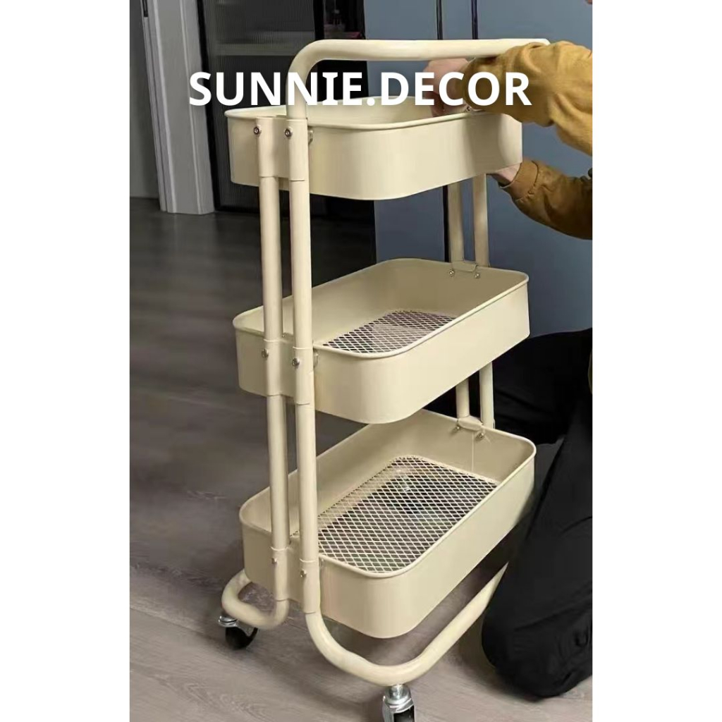 Kệ Xe Đẩy IKEA Đa Năng Spa 3 Tầng Có Bánh Xe Chất Lượng Cao Cấp 100% Thép Cacbon