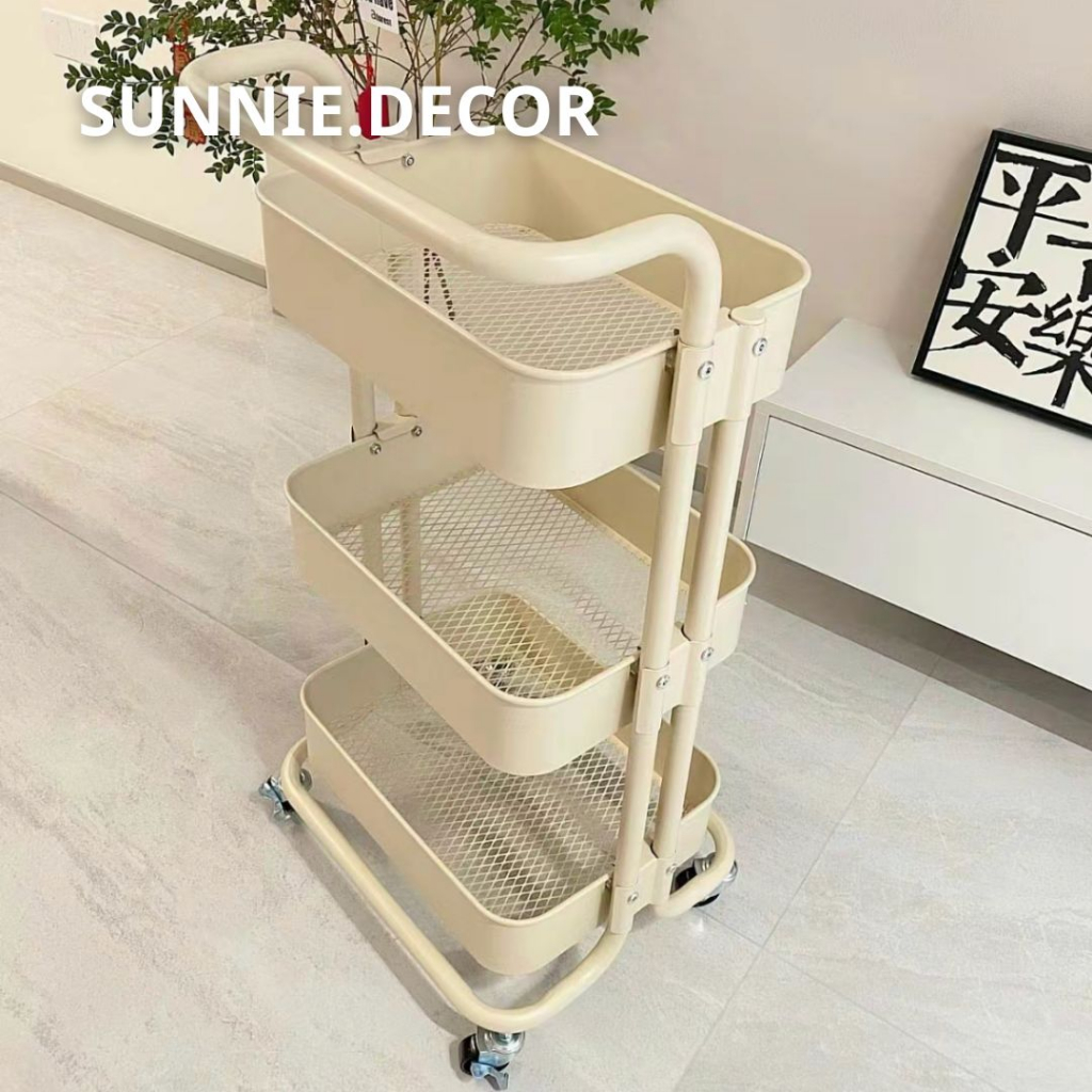 Kệ Xe Đẩy IKEA Đa Năng Spa 3 Tầng Có Bánh Xe Chất Lượng Cao Cấp 100% Thép Cacbon