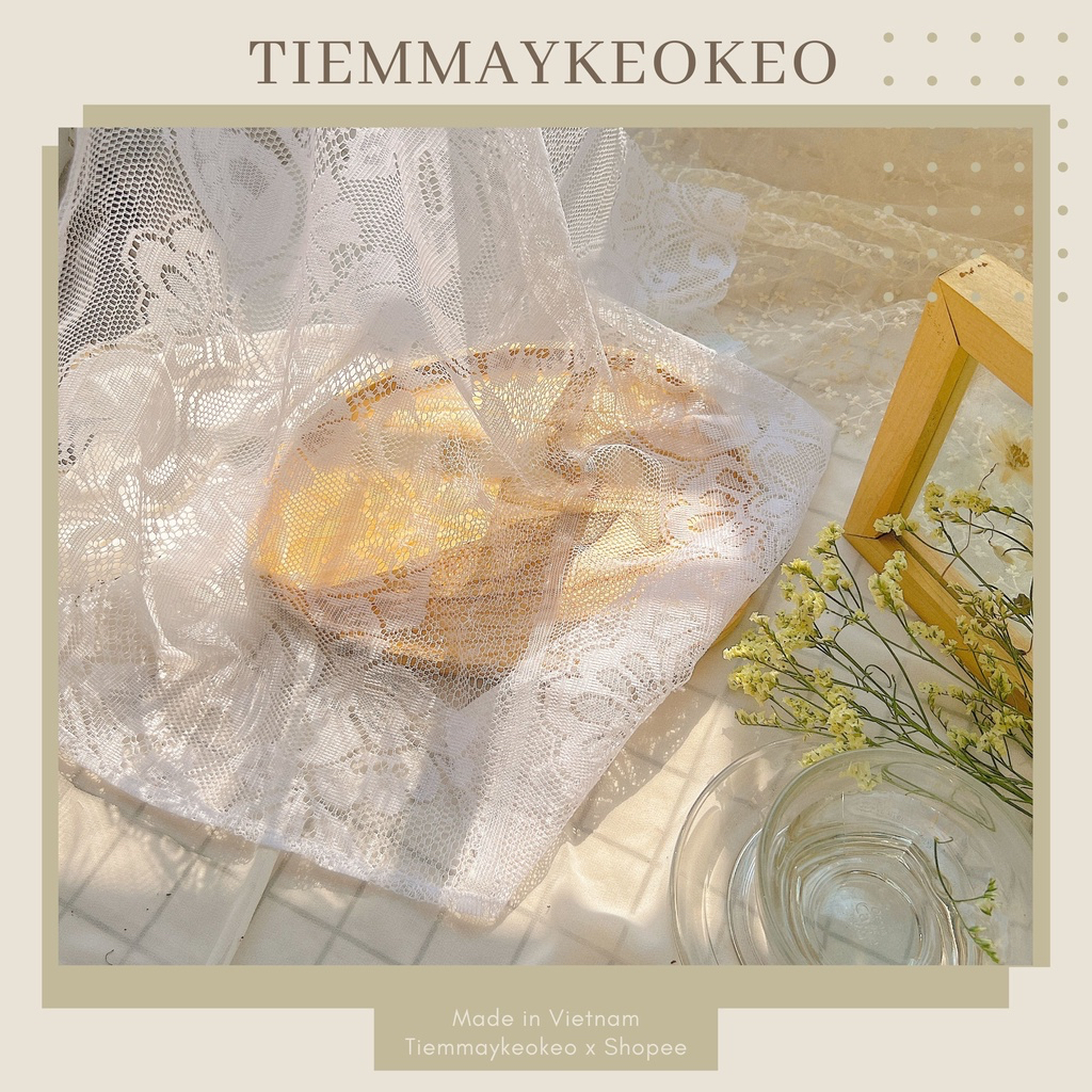 Khăn vải bandana hoa nhí mùa hè TIEMMAYKEOKEO khăn turban vải mềm đa năng thời trang nữ phong cách đi biển picnic