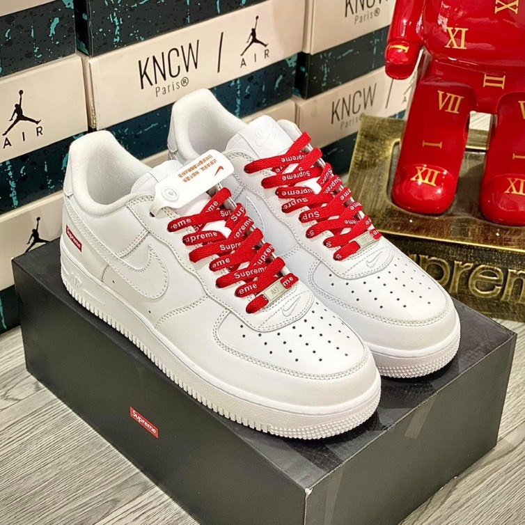 Giày Sneaker _Nike Air Force 1 Trắng Superme. Giày AF1 Superme Bản Chuẩn L.Auth Mới Nhất