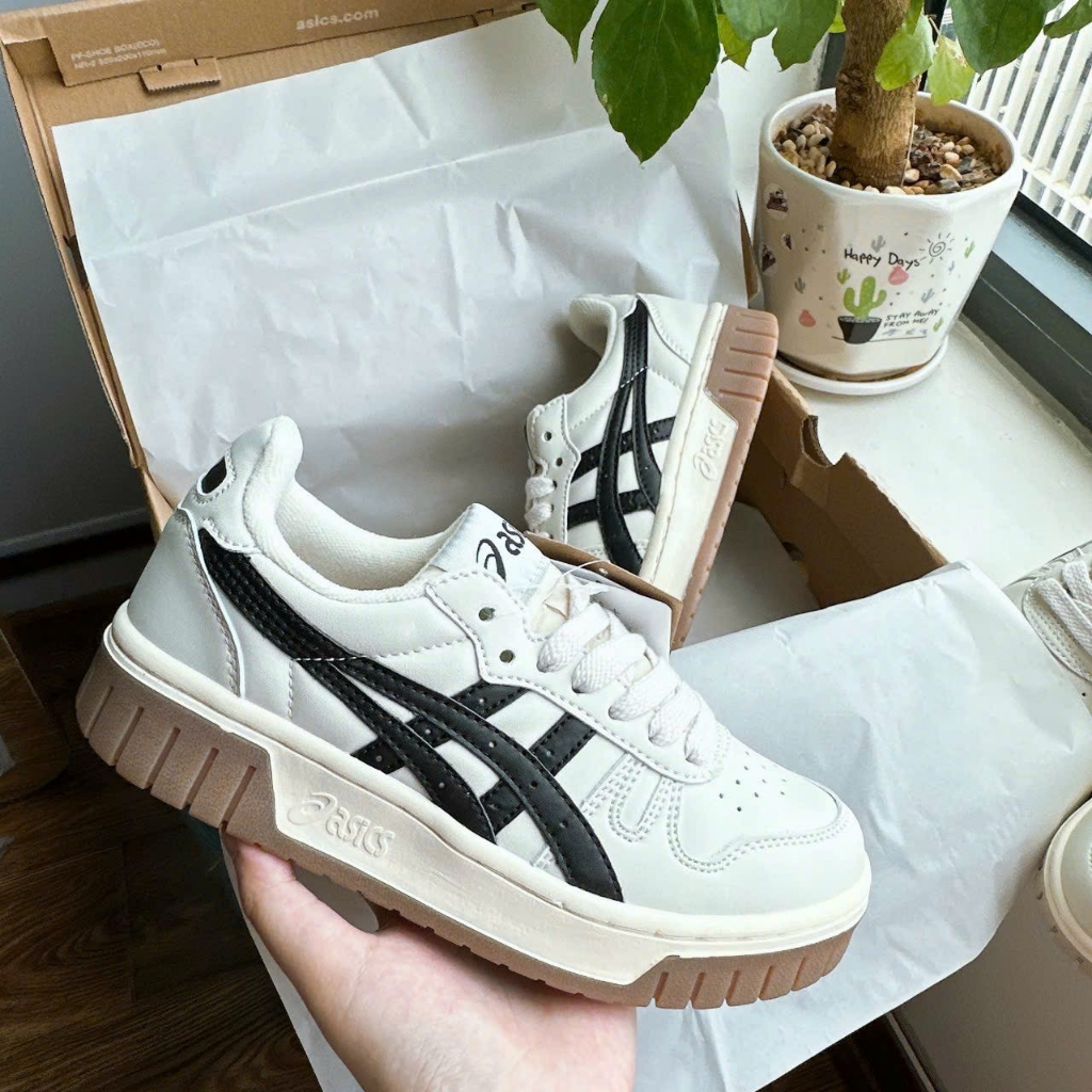 Giày Thể Thao Asics.Court MZ Kem Đen Và Kem Xám Mẫu Mới Thiết Kế Độc Lạ Hàng Cao Cấp Hot Trend 2023 [ Full Box + Bill ]