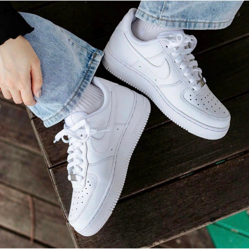 Giày_Nike Air Force 1 Full Trắng, Giày Af1 Thể Thao All White Hàng S.Cấp Đế Air Đủ Size Nam Nữ