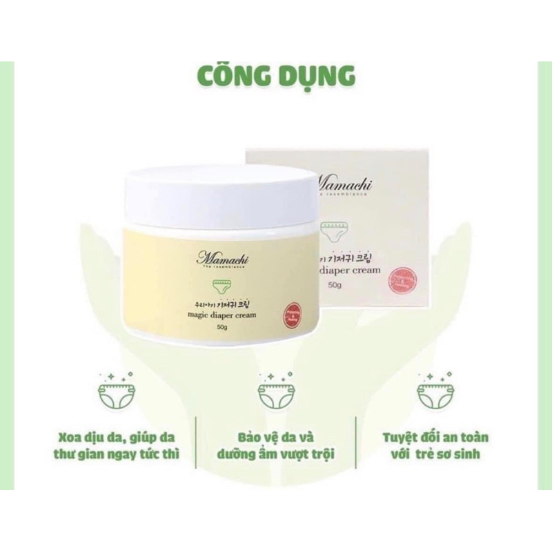 Kem Hăm Ngăn Ngừa Và Làm Dịu Hăm Tã MAMACHI Magic Diaper Cream 50G