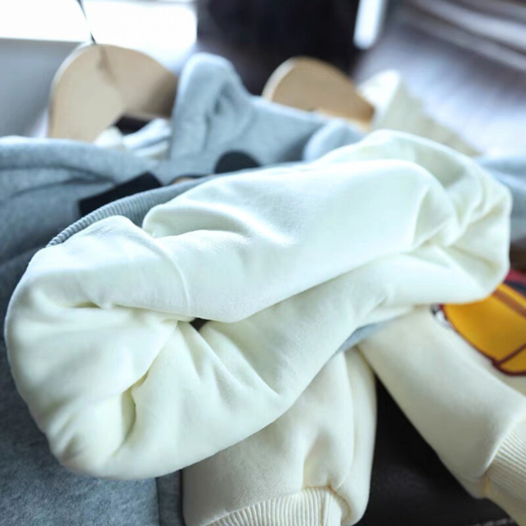 Áo hoodie nỉ bông cho bé họa tiết kute áo nỉ trần bông không xù siêu ấm có mũ bé trai bé gái size 8kg - 26kg, Hàng QC