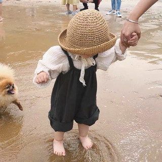 Mũ cói em bé form mềm có dây ren cột xinh xắn, mũ cói cho bé gái, mũ baby