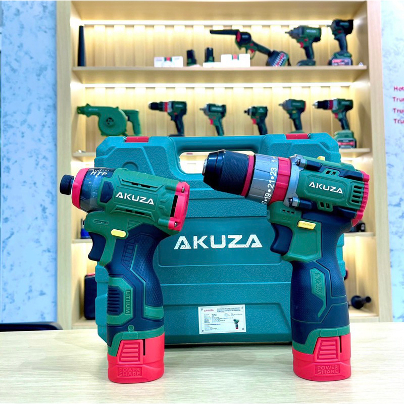 Combo máy khoan - chuyên vít pin AKUZA K4- Bản nâng cấp - hệ 16,8v không chổi than pin 4cell