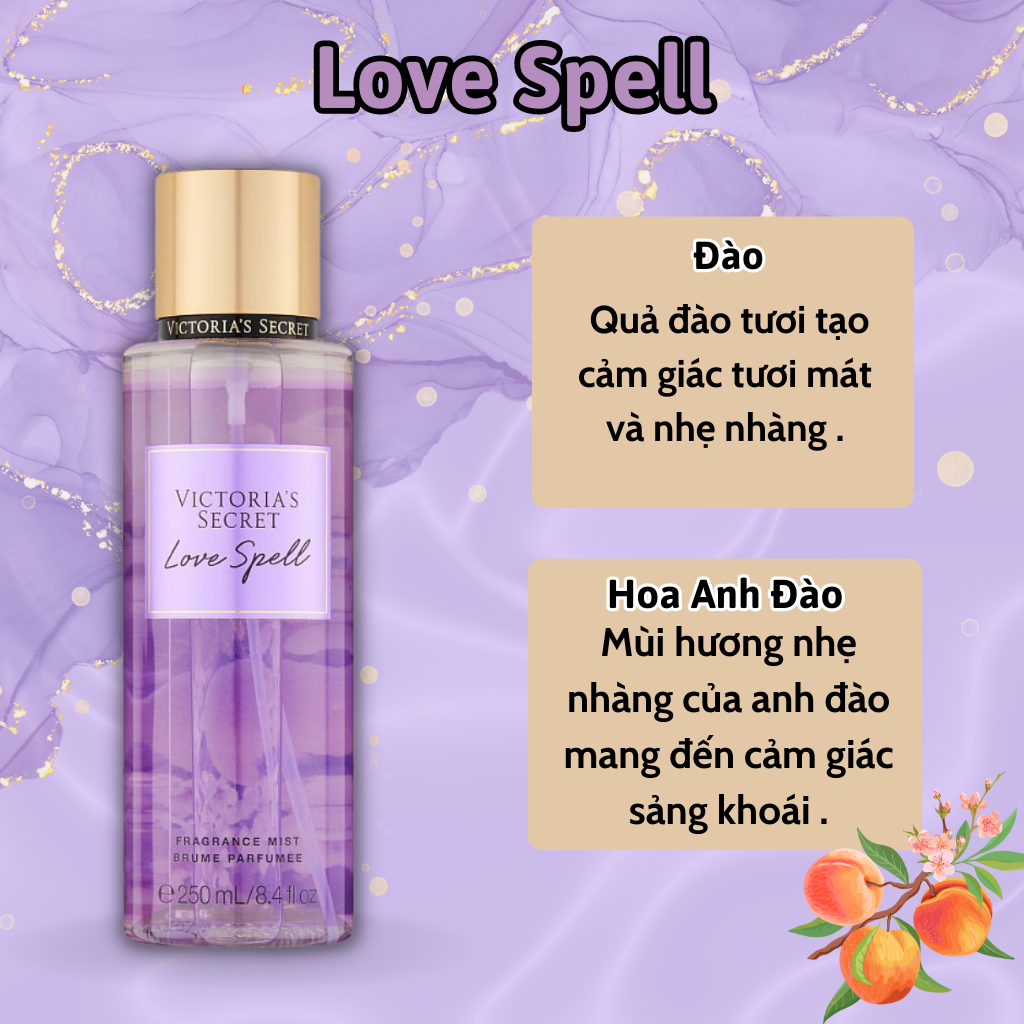 Body Mist Victoria Secret Chính Hãng Original, Xịt Thơm Body Toàn Thân Victoria Secret Hương Nước Hoa 250ml