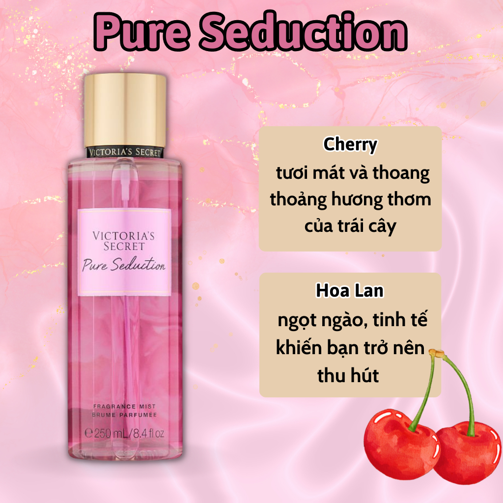 Body Mist Victoria Secret Chính Hãng Original, Xịt Thơm Body Toàn Thân Victoria Secret Hương Nước Hoa 250ml