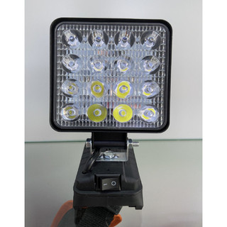 Đèn pin led dùng chân pin makita, đèn pha led dùng chân pin makita 14,4v - 18v thiết kế bi cầu rọi xa