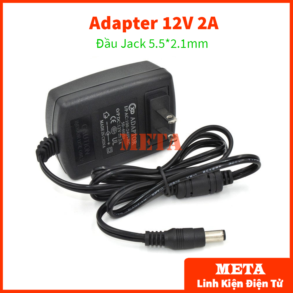 Nguồn Adapter 12V 2A Đầu Jack 5.5*2.1mm - Bộ chuyển đổi nguồn 12V 2A