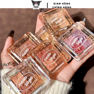  Bảng phấn mắt bắt dáng Mini Hello Style Eyes Shadow Makeup Shemmering Fine pearl KUROMI nhũ lì lấp lánh