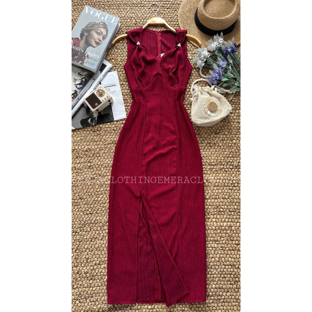 Váy GemDress nhiều màu váy thiết kế ôm body xẻ tà tôn dáng, chất thun co giãn tốt sang trọng tôn da