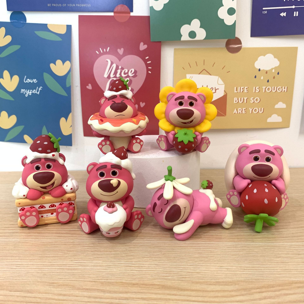 Mô Hình 6 Nhân Vật Gấu Dâu Lotso Đáng Yêu Cute, Cao 8cm, Decor Trang Trí Phòng Ngủ, Quà Tặng Sinh Nhật