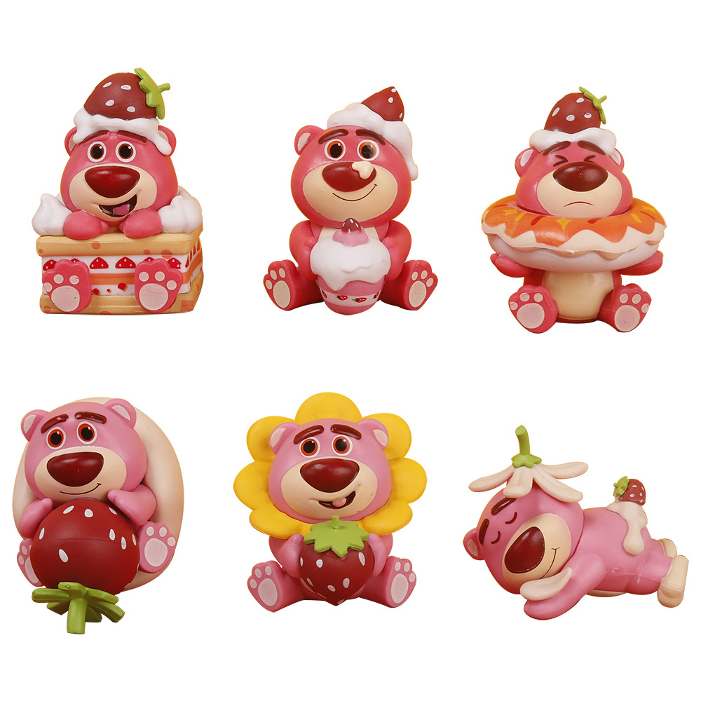 Mô Hình 6 Nhân Vật Gấu Dâu Lotso Đáng Yêu Cute, Cao 8cm, Decor Trang Trí Phòng Ngủ, Quà Tặng Sinh Nhật