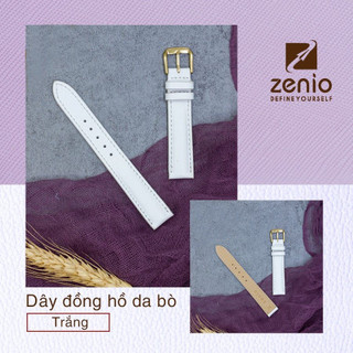 [ZENIO] Dây da bê Màu Trắng - Thời trang -Sang Trọng - Khác Biệt