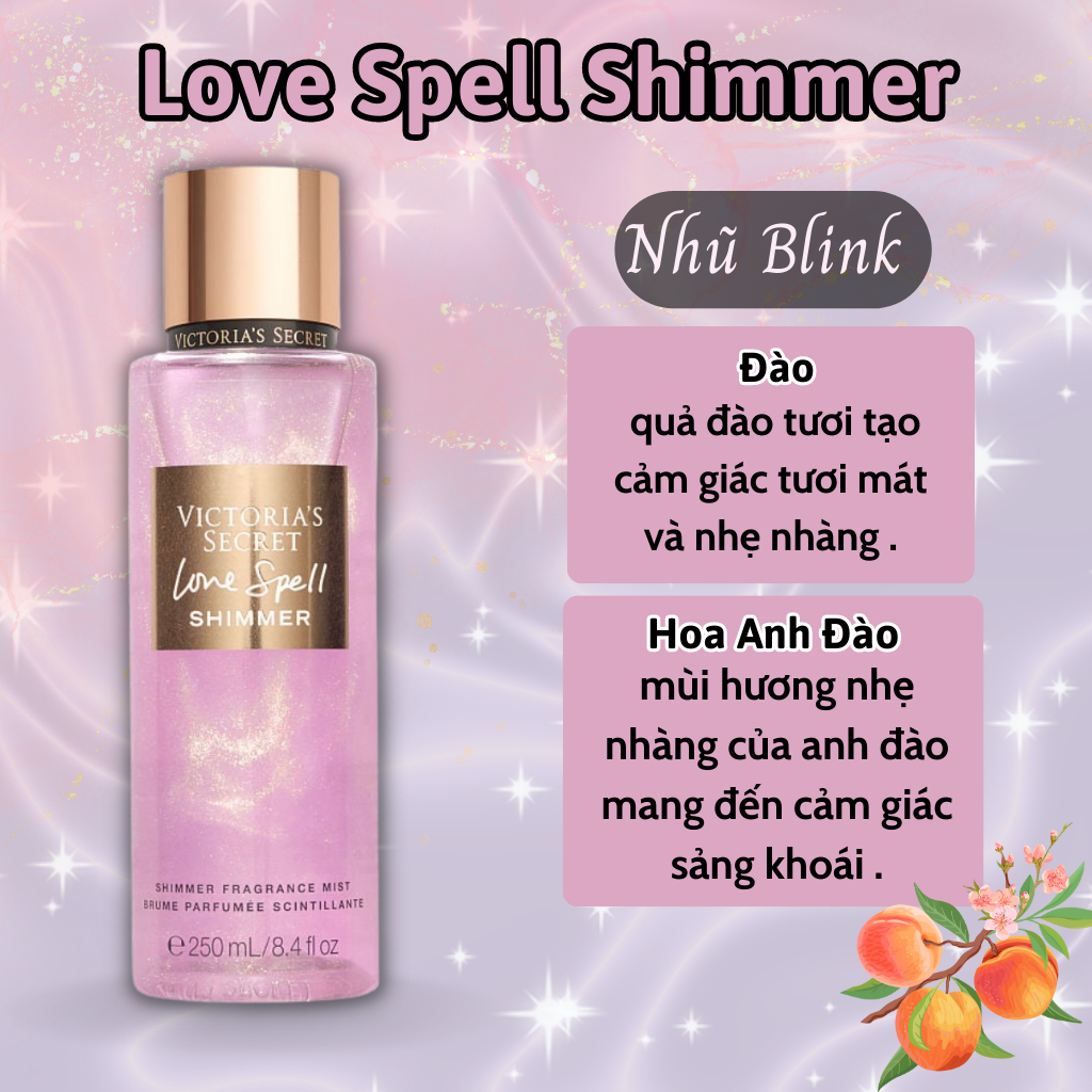 Body Mist Victoria Secret Chính Hãng Shimmer, Xịt Thơm Body Toàn Thân Victoria Secret Hương Nước Hoa 250ml