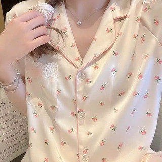 Bộ Lụa Mặc Nhà Pijama Nữ Chất Lụa Cao Cấp Mát Mềm Mịn